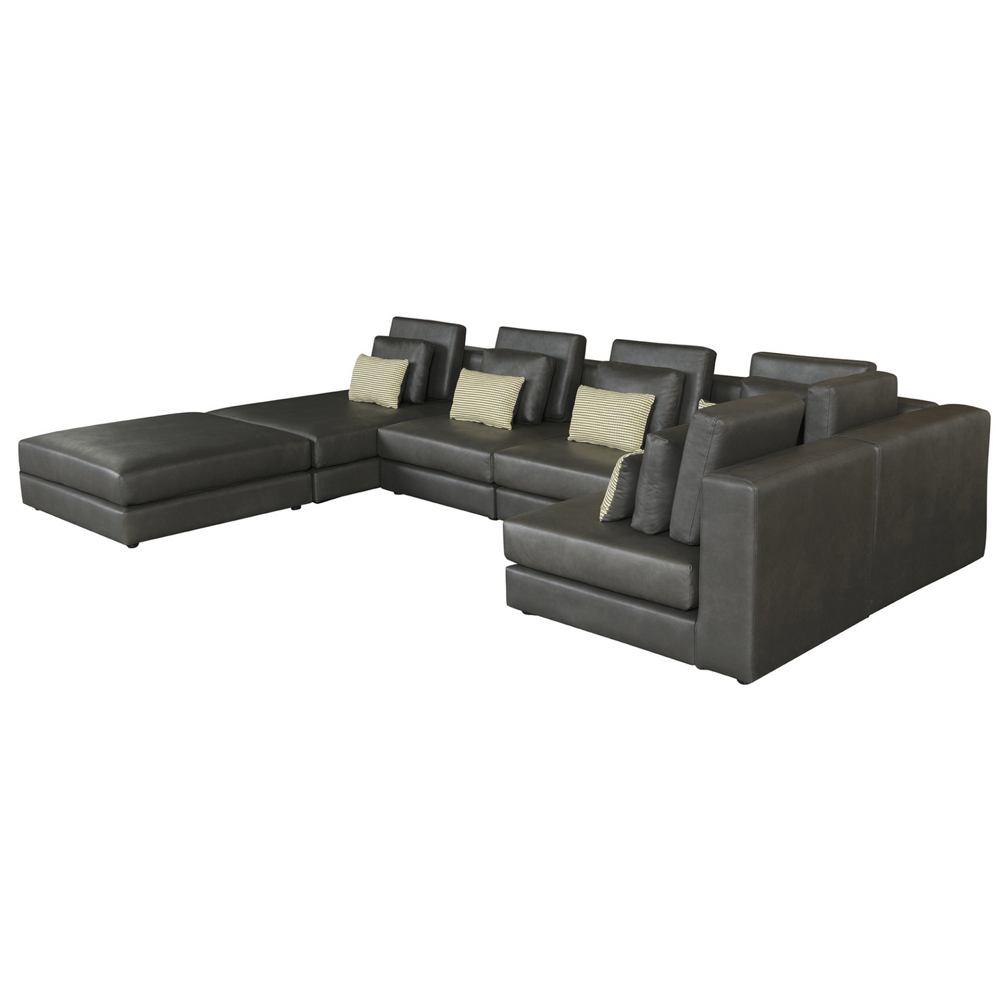 112.7" Modular Sectional Sofa Corner Sofa Chaise Lounge with Movable Ottoman for Living Room, Black