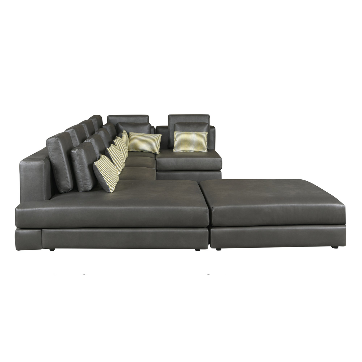 112.7" Modular Sectional Sofa Corner Sofa Chaise Lounge with Movable Ottoman for Living Room, Black