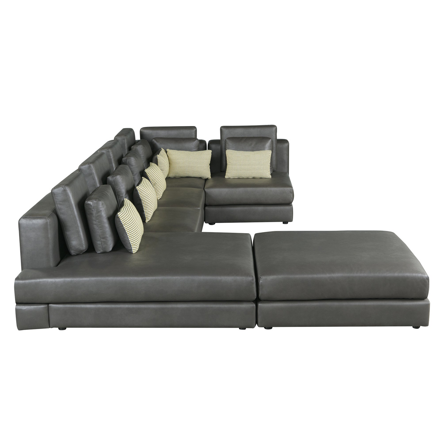 112.7" Modular Sectional Sofa Corner Sofa Chaise Lounge with Movable Ottoman for Living Room, Black