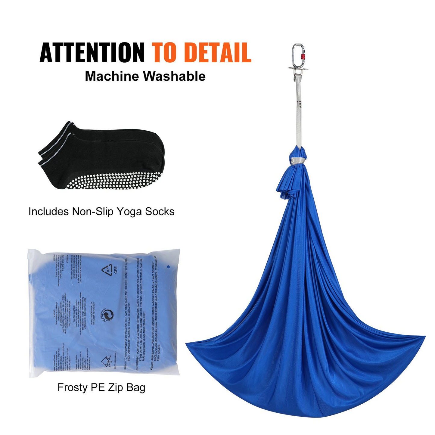 VEVOR Sensory Swing for Kids, 3.1 Yards - Therapy Swing for Children with Special Needs - Indoor Outdoor Hammock for Autism, ADHD, Sensory Integration - Blue