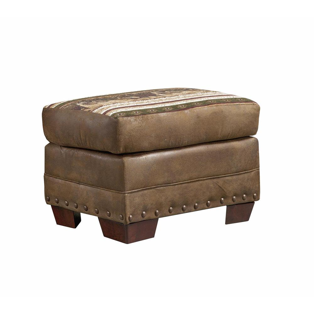 Wild Horses Arm Chair with Matching Ottoman | Rustic Design