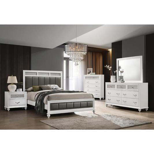 Barzini 4-piece Queen Panel Bedroom Set White