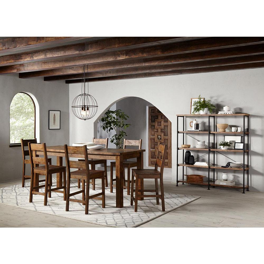 Coleman 7-piece Counter Height Dining Set Rustic Golden Brown