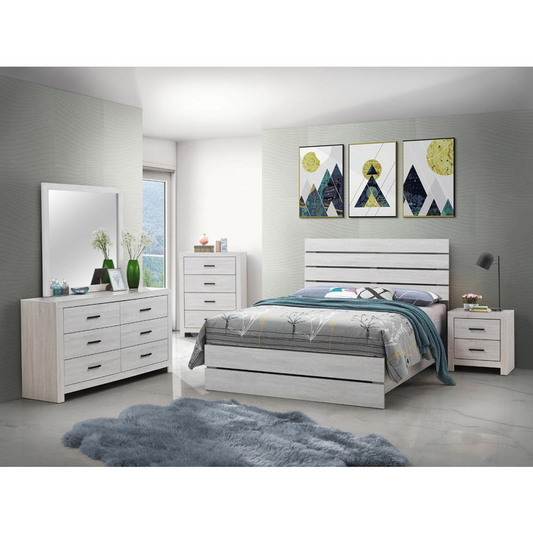 Brantford 4-piece Queen Panel Bedroom Set Coastal White