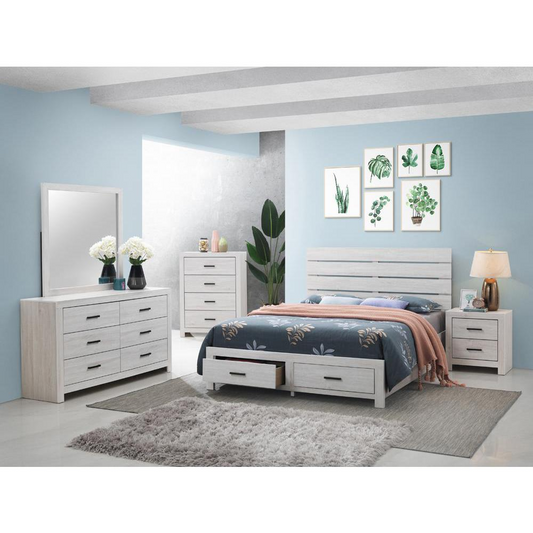 Brantford 4-piece Queen Storage Bedroom Set Coastal White