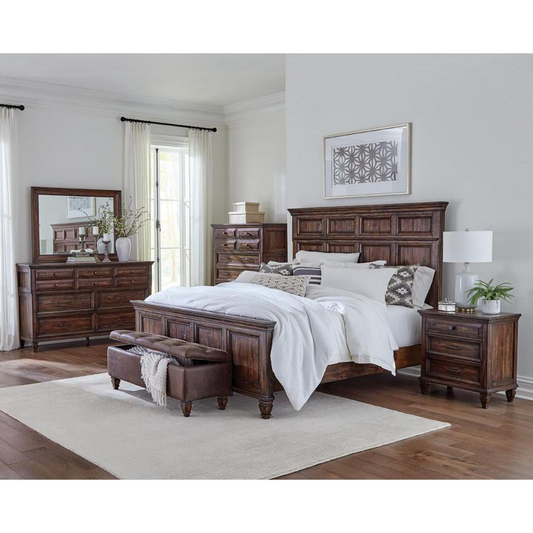 Avenue 4-piece Eastern King Bedroom Set Weathered Burnished Brown