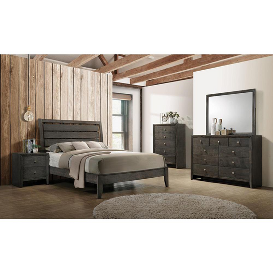 Serenity 5-piece Eastern King Sleigh Bedroom Set Mod Grey