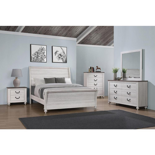 Stillwood 4-piece Eastern King Panel Bedroom Set Vintage Linen