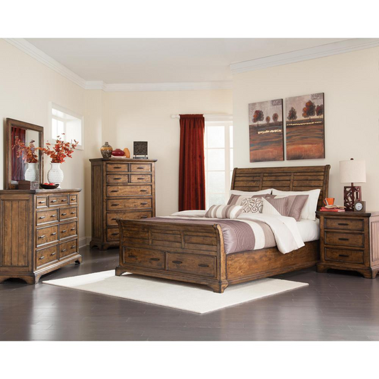 Elk Grove 4-piece Queen Storage Bedroom Set Vintage Bourbon