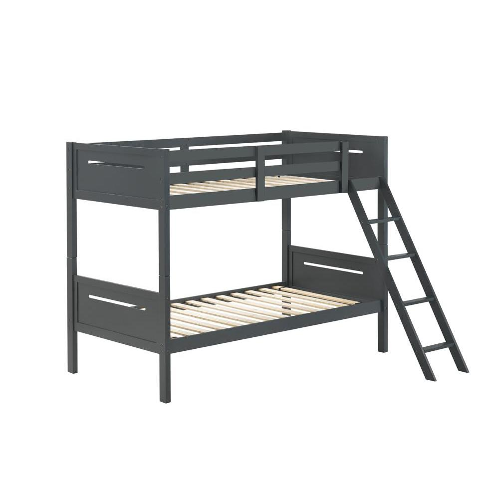 Littleton Twin Over Twin Bunk Bed Grey