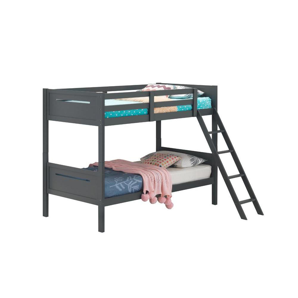 Littleton Twin Over Twin Bunk Bed Grey