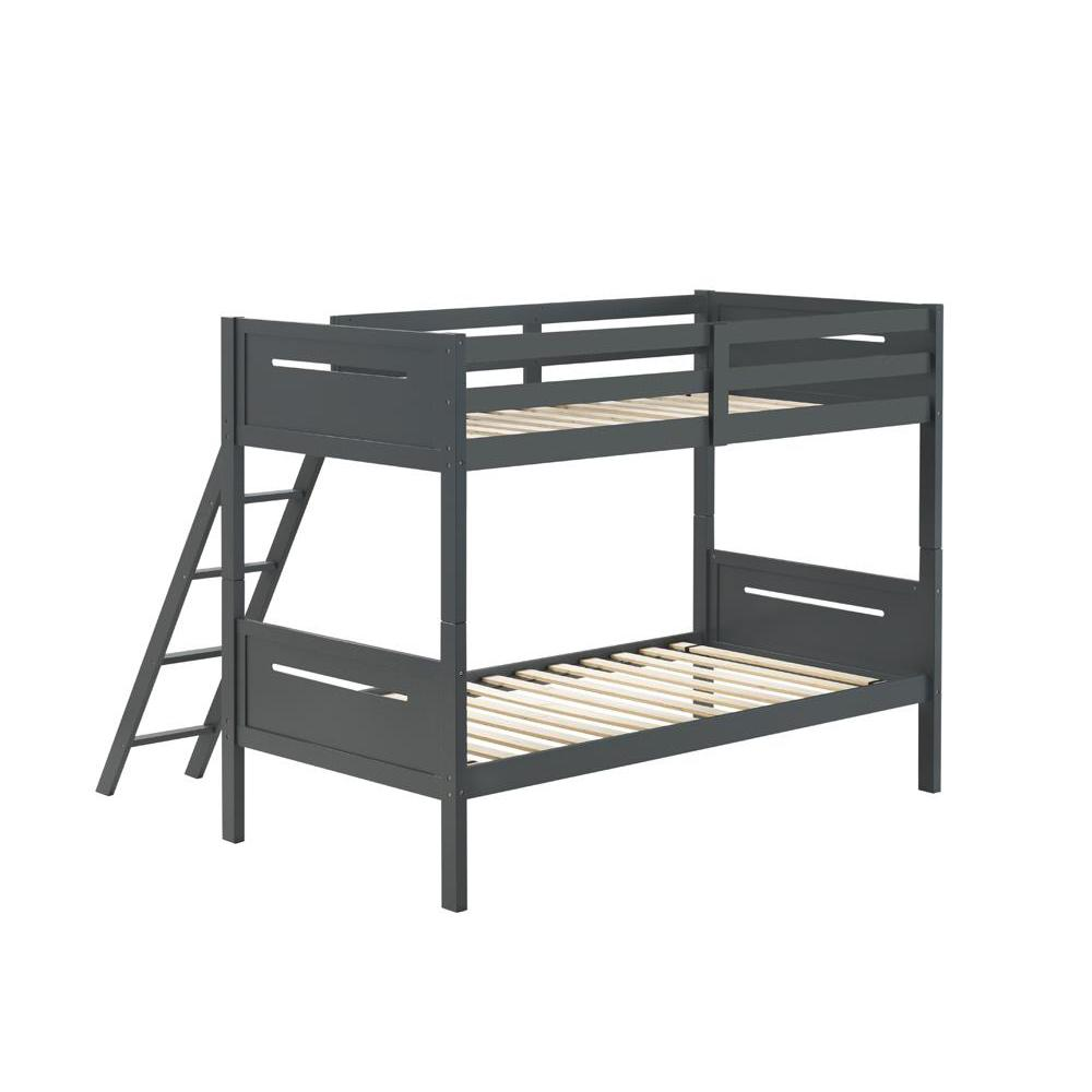 Littleton Twin Over Twin Bunk Bed Grey