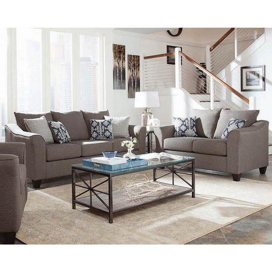 Salizar Upholstered Flared Arm 2pc Living Room Set Grey