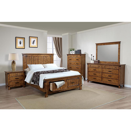 Brenner Storage Bedroom Set Rustic Honey