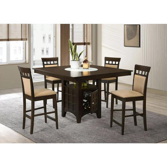 Gabriel 5-piece Square Counter Height Dining Set Cappuccino