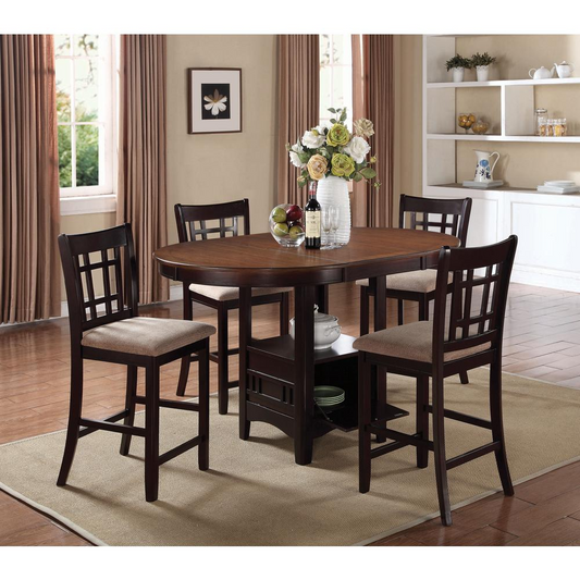 Lavon 5-piece Counter Height Dining Room Set Light Chestnut and Espresso