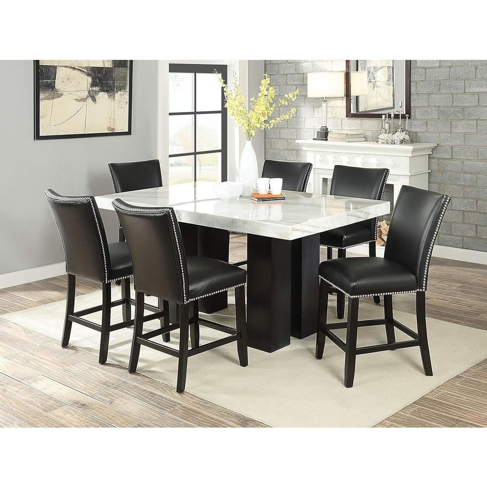 Camila Rectangle Counter Height Dining Set 7pc - Black Counter Chairs