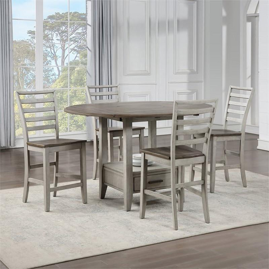 Abacus 5pc Drop Leaf Counter Height Dining Set