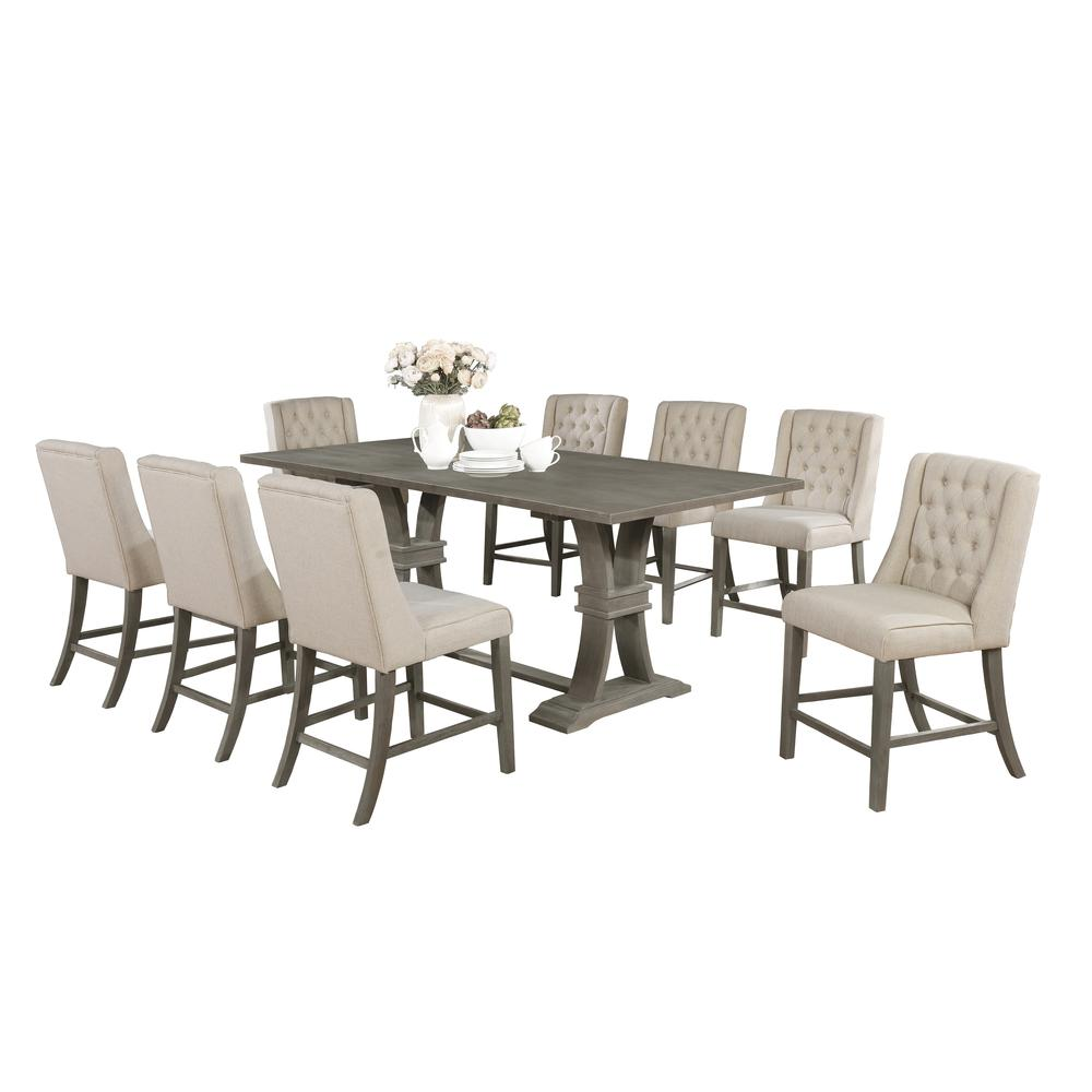 Classic 9pc Dining Set with Extendable Counter Height Dining Table