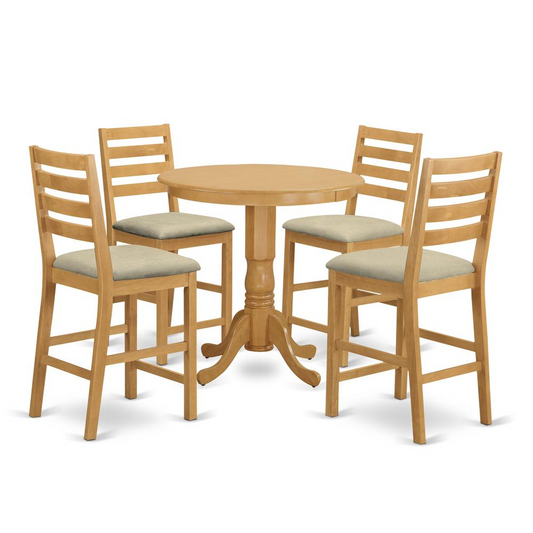 JACF5-OAK-C 5 Pc counter height Dining room set - high Table and 4 counter height Chairs.