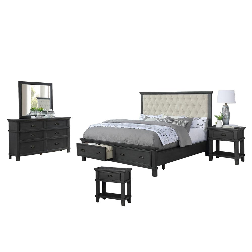 Sandy Platform 5 Piece Bedroom Set with Extra Night Stand, California King | Best Quality Furniture