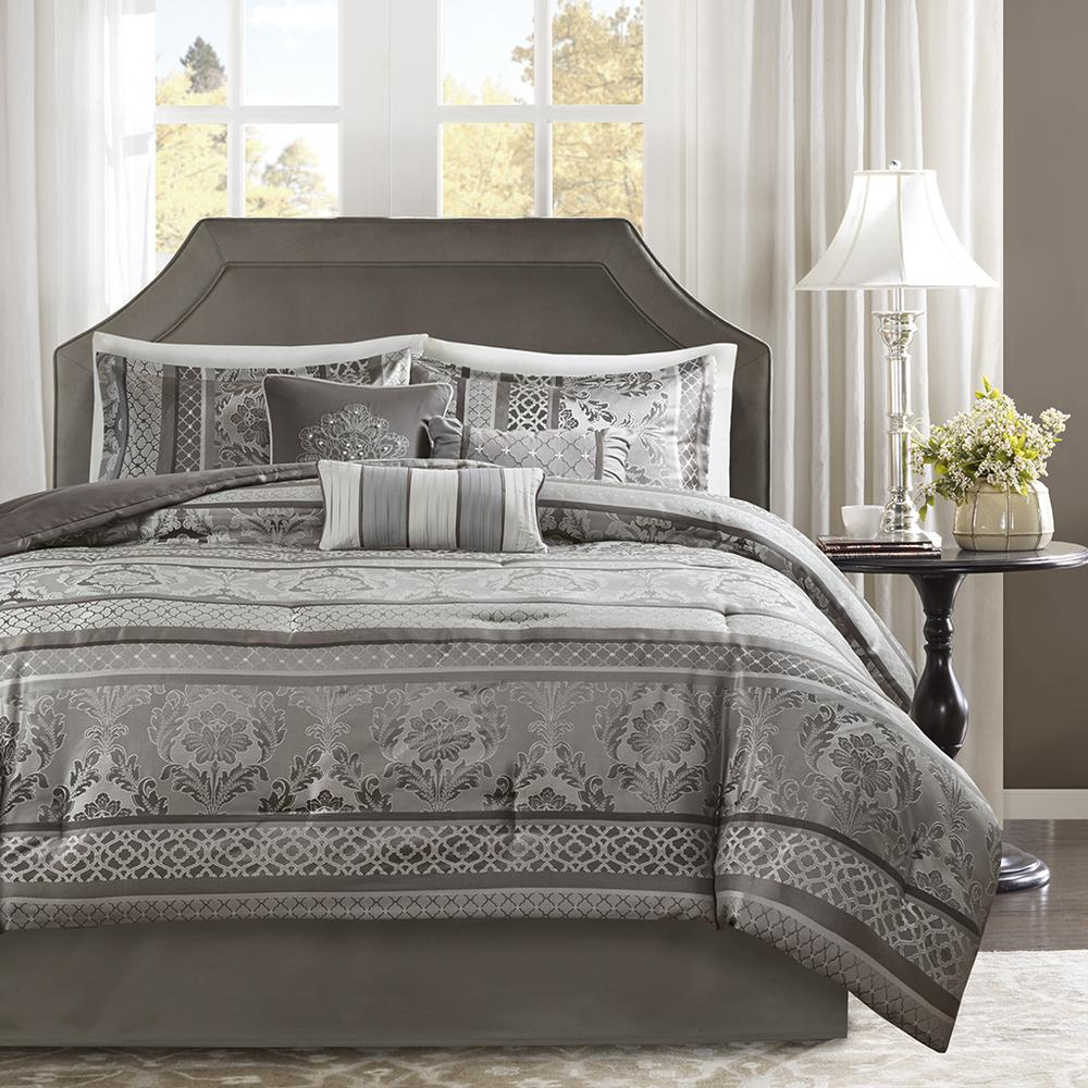 Madison Park Bellagio 7 Piece Comforter Set - Luxurious Update with Elegant Stitching