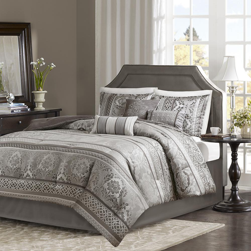 Madison Park Bellagio 7 Piece Comforter Set - Luxurious Update with Elegant Stitching