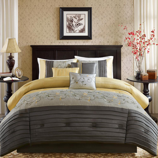 7 Piece Embroidered Comforter Set,MP10-4187