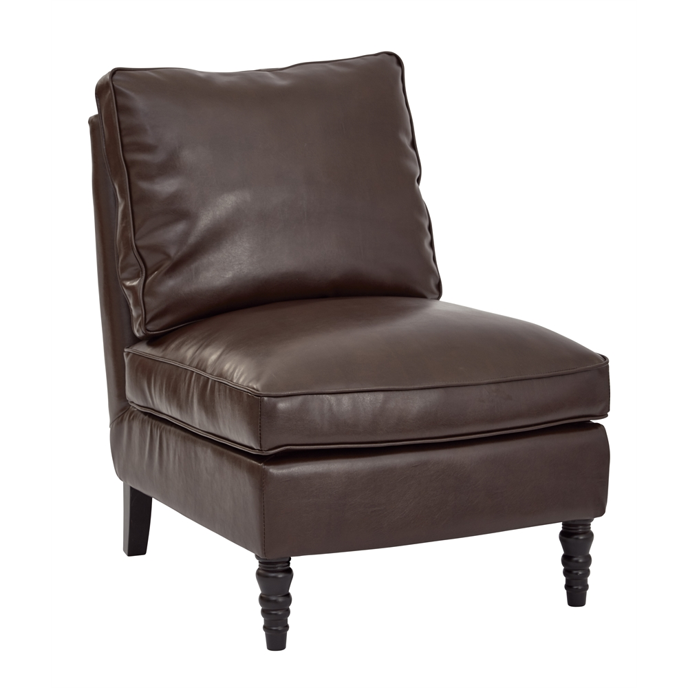 Martin Accent Chair - Cocoa Bonded Leather, Solid Wood Legs | Buy Online