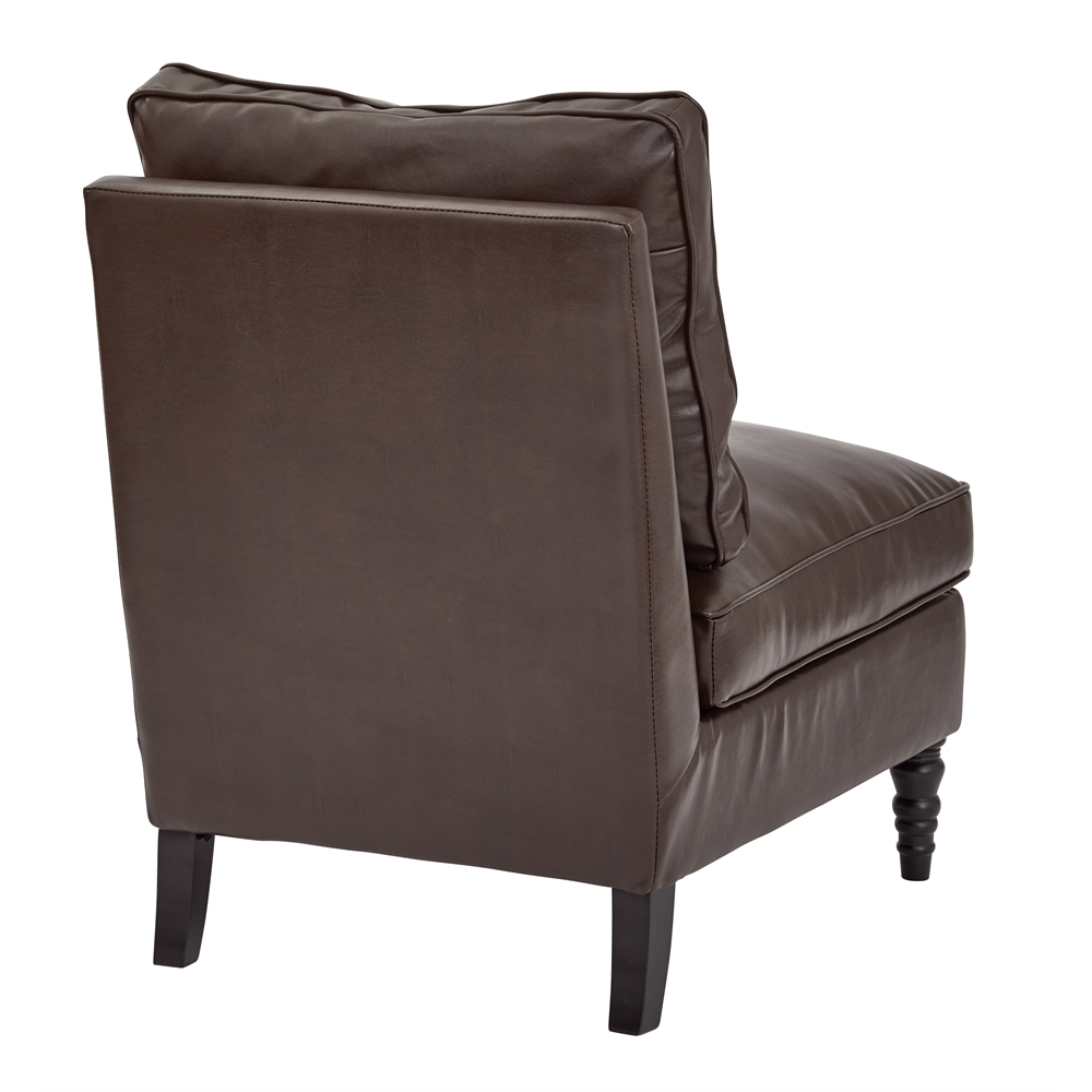 Martin Accent Chair - Cocoa Bonded Leather, Solid Wood Legs | Buy Online