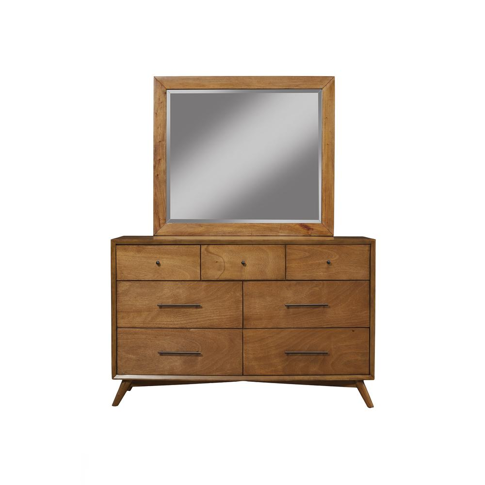 Flynn Mid Century Modern Mirror, Acorn - Stylish and Durable