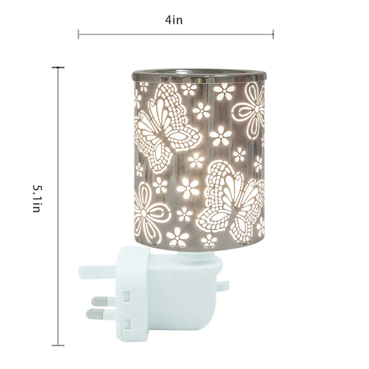 Electric Wax Melt Burner Plug In Fragrance Candle Wax Warmer, Metal Oil Burner Lamp for Scented Wax, Butterfly Night Light