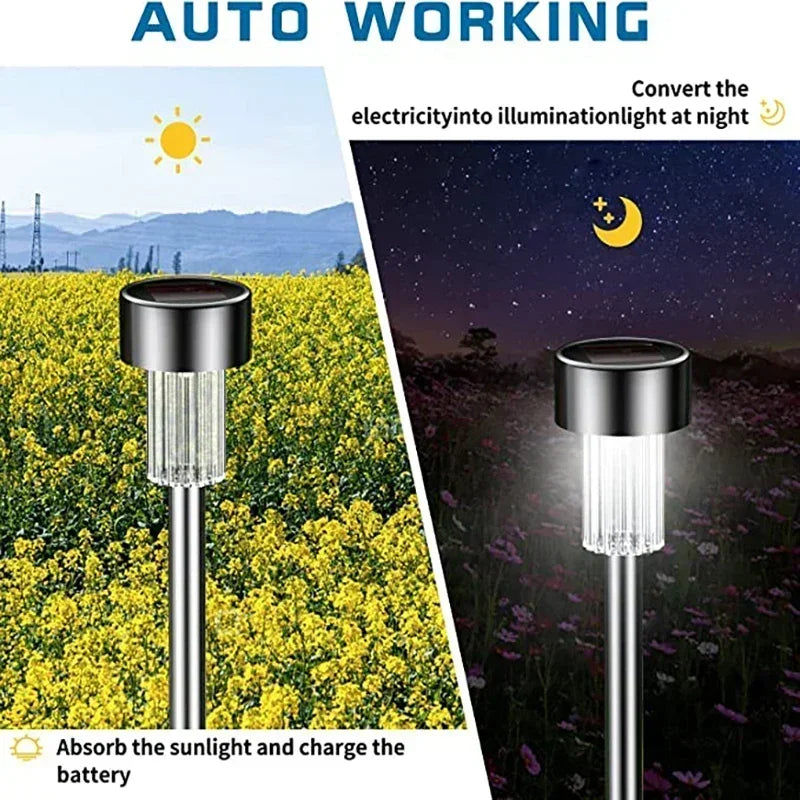 Solar Outdoor Lights Garden Lamp Solar Powered Waterproof Landscape Path Outdoor for Yard Backyard Lawn Patio Decorative