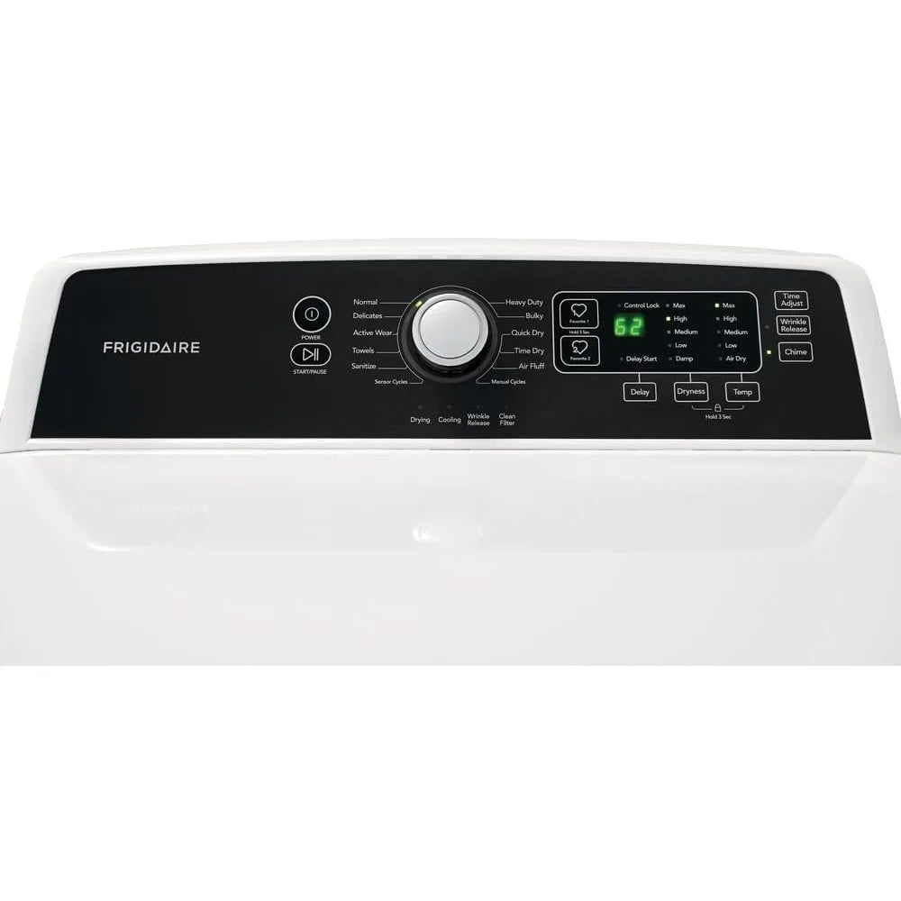 FFRE4120SW 6.7 cu. ft. Large Capacity Free Standing Electric Dryer, 10 dry cycles, Quick Dry, Active Wear, Sanitize