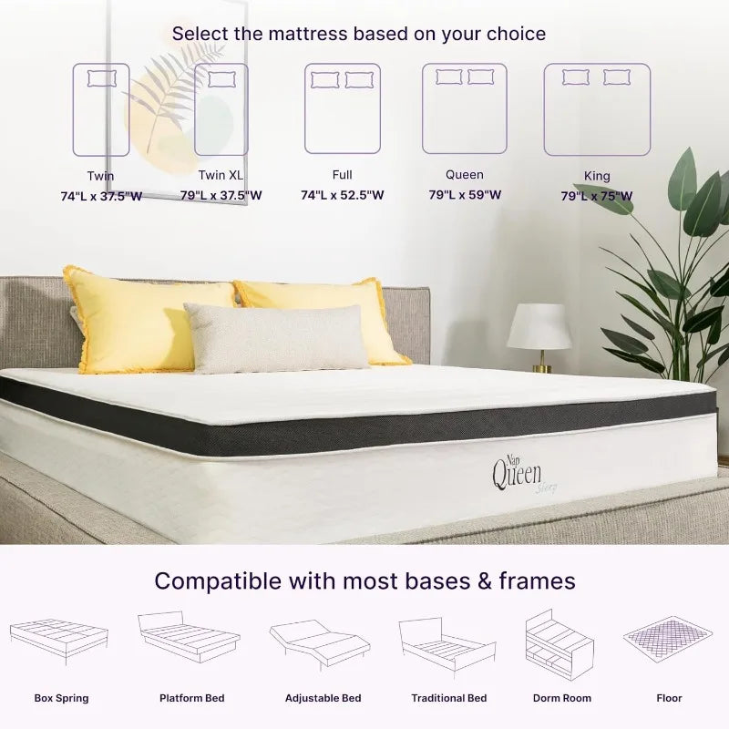 Maxima Hybrid Cooling Gel Infused Memory Foam Mattresses, Mattress in a Box, Certified, Medium Feel