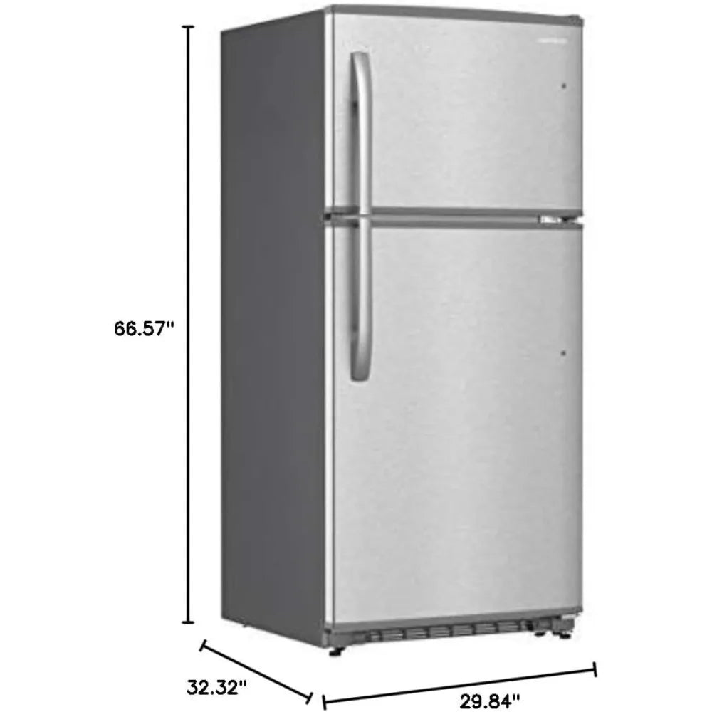 GSSMD Top Mount Refrigerator, 18 Cu.Ft, Stainless Steel