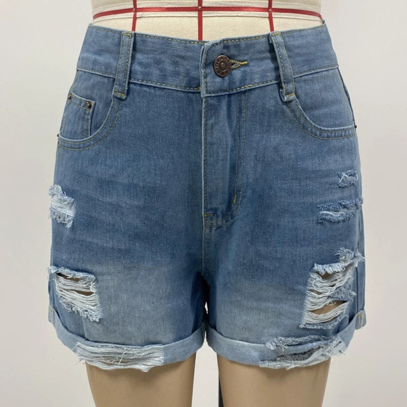 Solid Color Casual Baggy Short Jeans For Women 2024 Summer Vintage Women's Wide Jeans Pants Fashion Youthful Female Denim Shorts