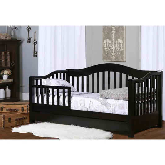 Dream on Me Toddler Day Bed with Storage, Black toddler bed children's bed  kids bed  kids furniture