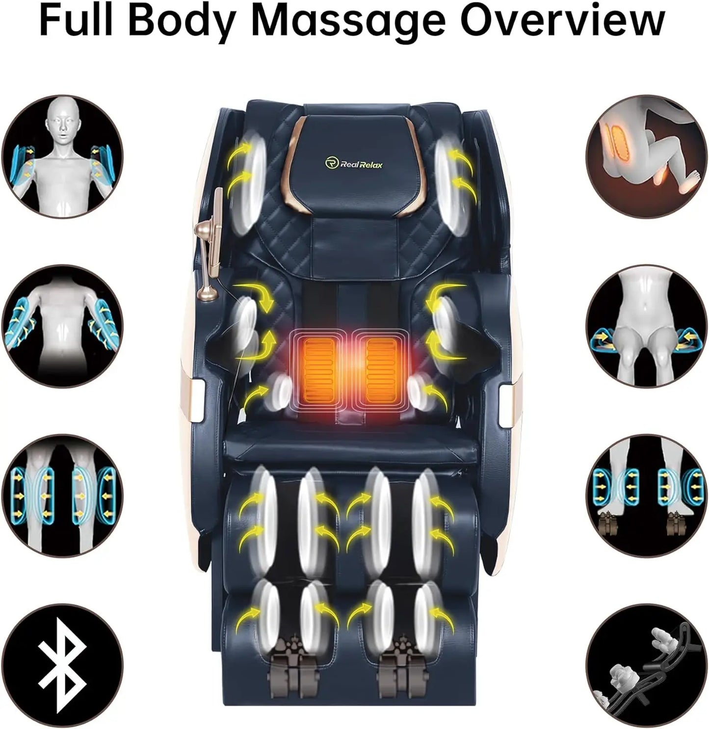 Real Relax 2024 Massage Chair of Dual-core S Track, Full Body Massage Recliner of Zero Gravity with APP Control, Khaki sofa