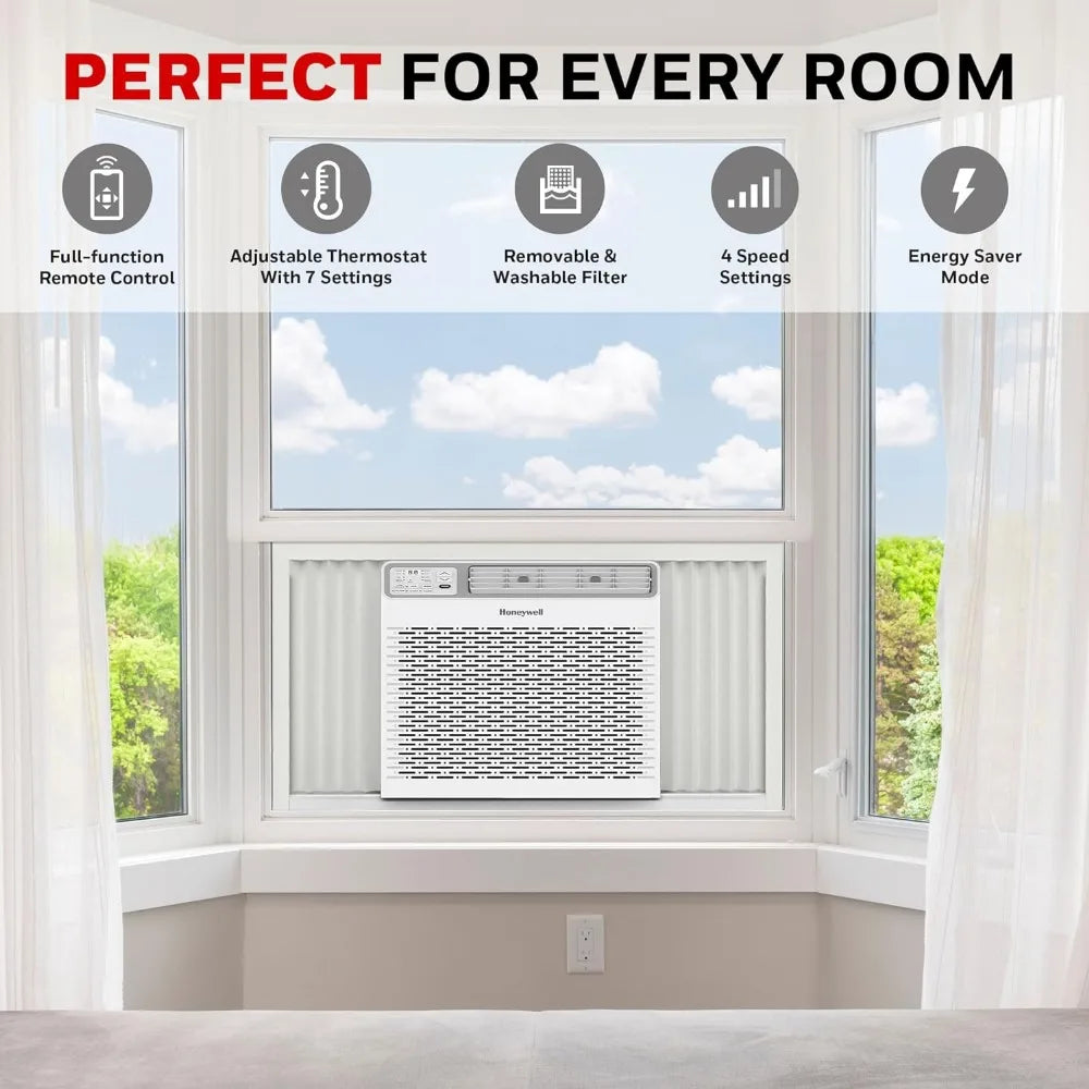 14,000 BTU Digital Window Air Conditioner, Remote, LED Display, 4 Modes, Eco, 800 sq ft Coverage