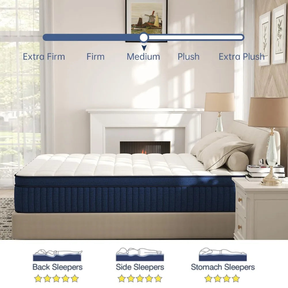 2024 New Gel Memory Foam and Pocket Spring Hybrid Mattress