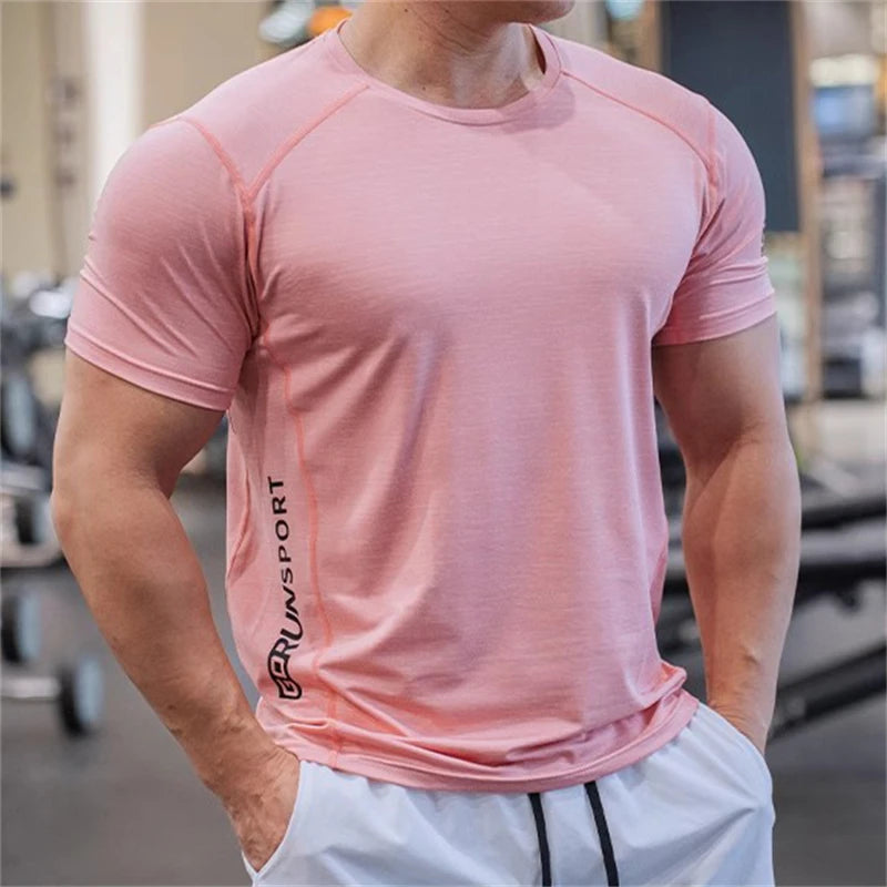 Men's Casual Short Sleeve Tops Loose Sports T-shirts Running Fitness Breathable T-shirt O Neck Tees Male Summer Quick-dry Tshirt