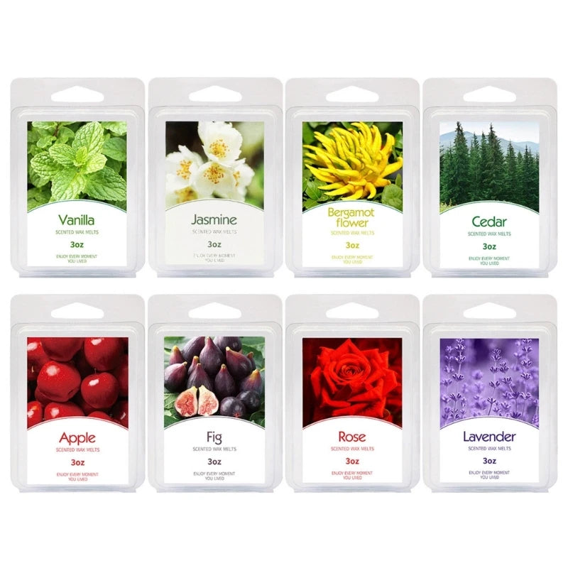 8 Pack of Scented Wax Melts Cubes Long Lasting Fragrances Scented Melts Cubes Handmade Wax for Candle Warmer Use