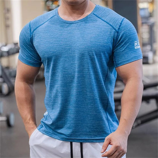 Men's Casual Short Sleeve Tops Loose Sports T-shirts Running Fitness Breathable T-shirt O Neck Tees Male Summer Quick-dry Tshirt