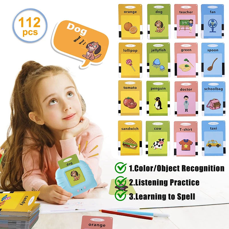 Kids Toys Talking Flash Cards Learning English Electronic Book