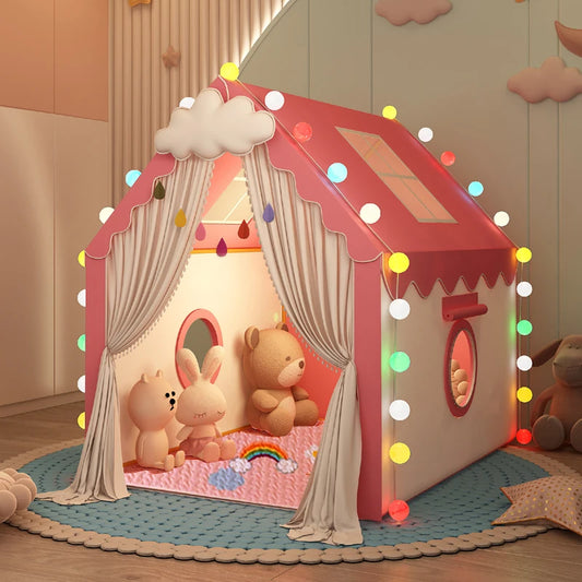 Mushroom Tent Children's Dollhouse Small Princess House Dream Girl Boy Sleeping Small House Split Bed Artifact Toy House